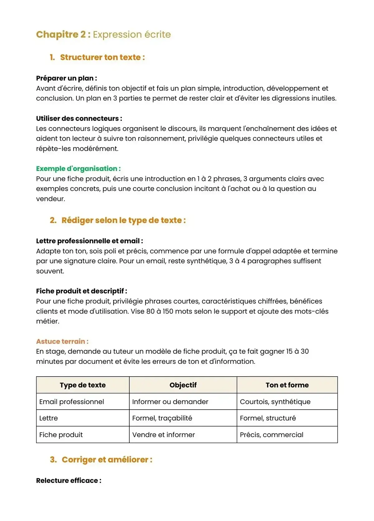 Example Fiche de Révision Bac Pro TCV
