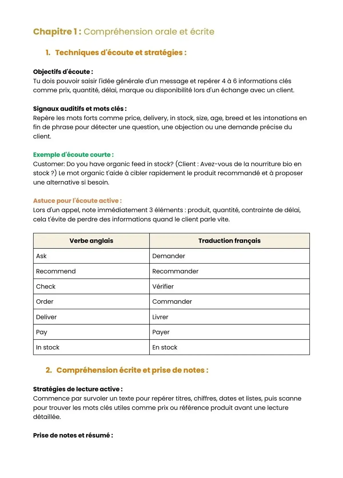 Example Fiche de Révision Bac Pro TCV